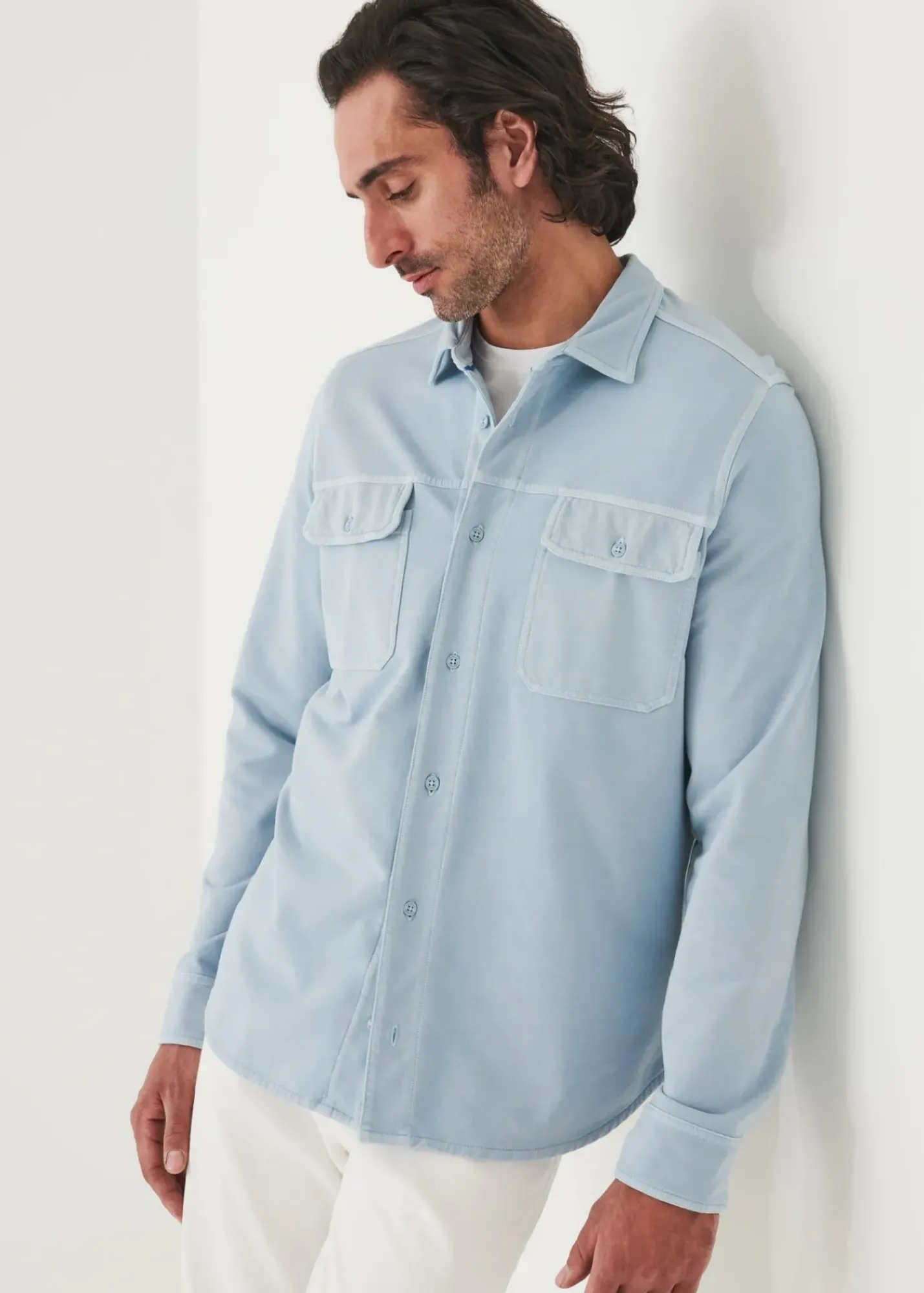 PATRICK ASSARAF Cotton-Nylon Blend Shirt Jacket|Men Shirt Jackets
