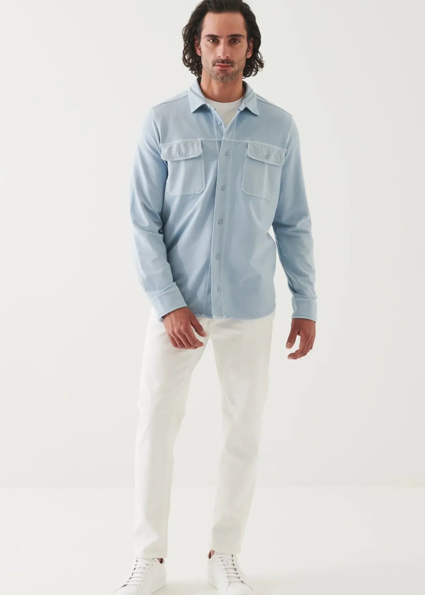 PATRICK ASSARAF Cotton-Nylon Blend Shirt Jacket|Men Shirt Jackets