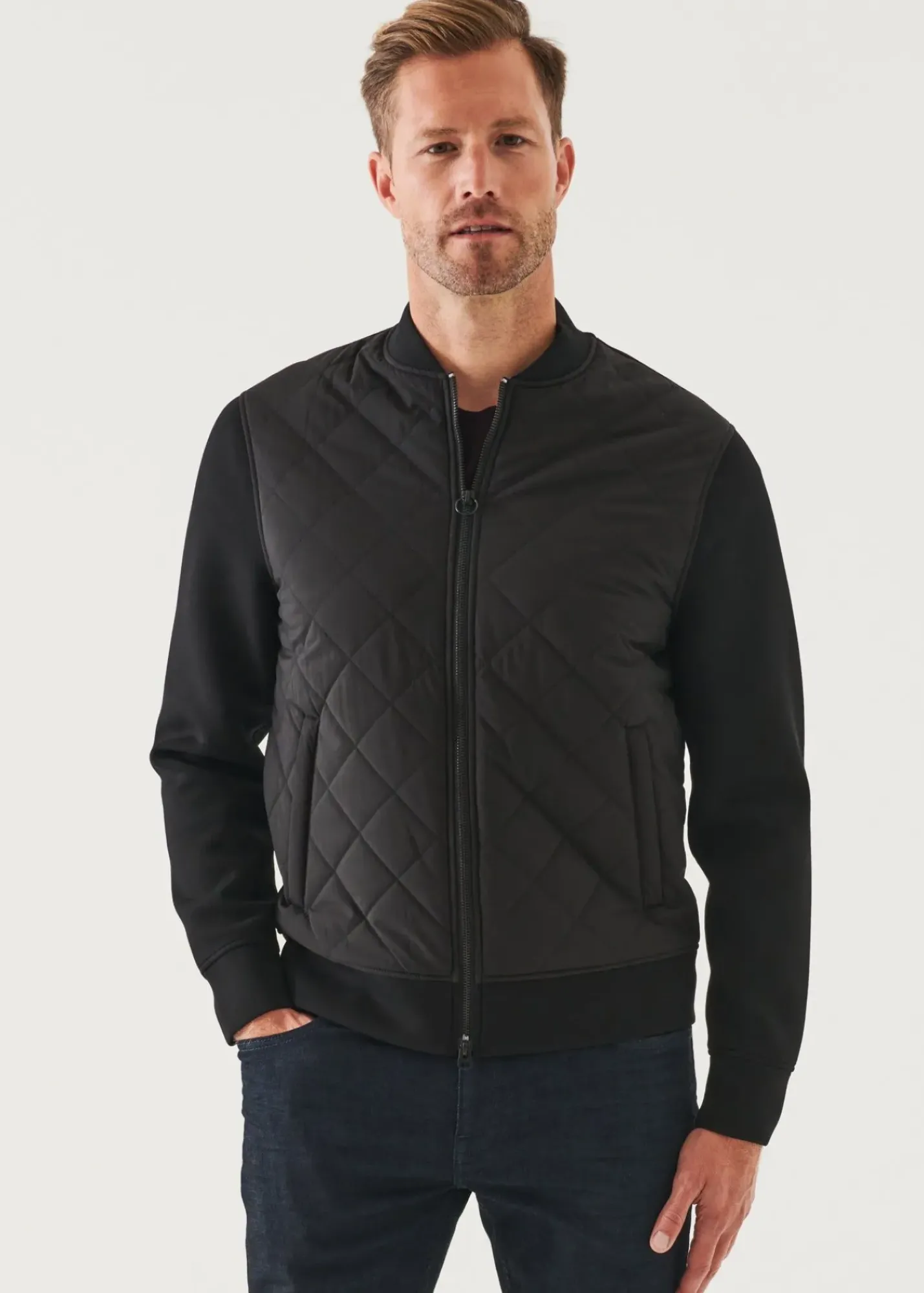 PATRICK ASSARAF Diamond Quilted Zip-Up Bomber Jacket|Men Outerwear