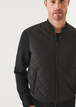 PATRICK ASSARAF Diamond Quilted Zip-Up Bomber Jacket|Men Outerwear