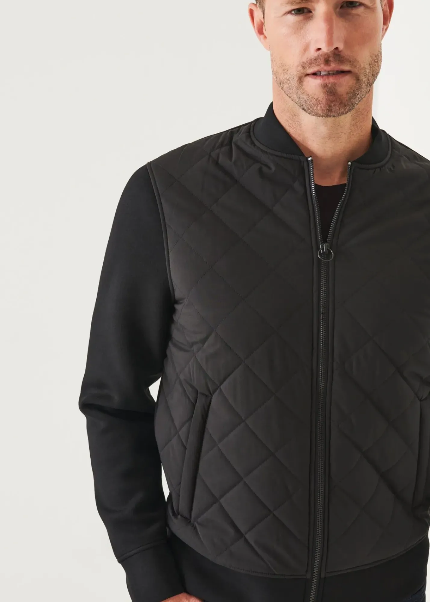 PATRICK ASSARAF Diamond Quilted Zip-Up Bomber Jacket|Men Outerwear