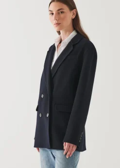 PATRICK ASSARAF Double Breasted Wool Blazer|Women Blazers
