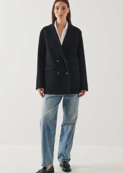 PATRICK ASSARAF Double Breasted Wool Blazer|Women Blazers