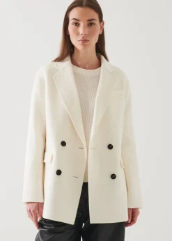 PATRICK ASSARAF Double Breasted Wool Blazer|Women Blazers