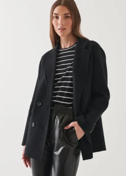 PATRICK ASSARAF Double Breasted Wool Blazer|Women Outerwear