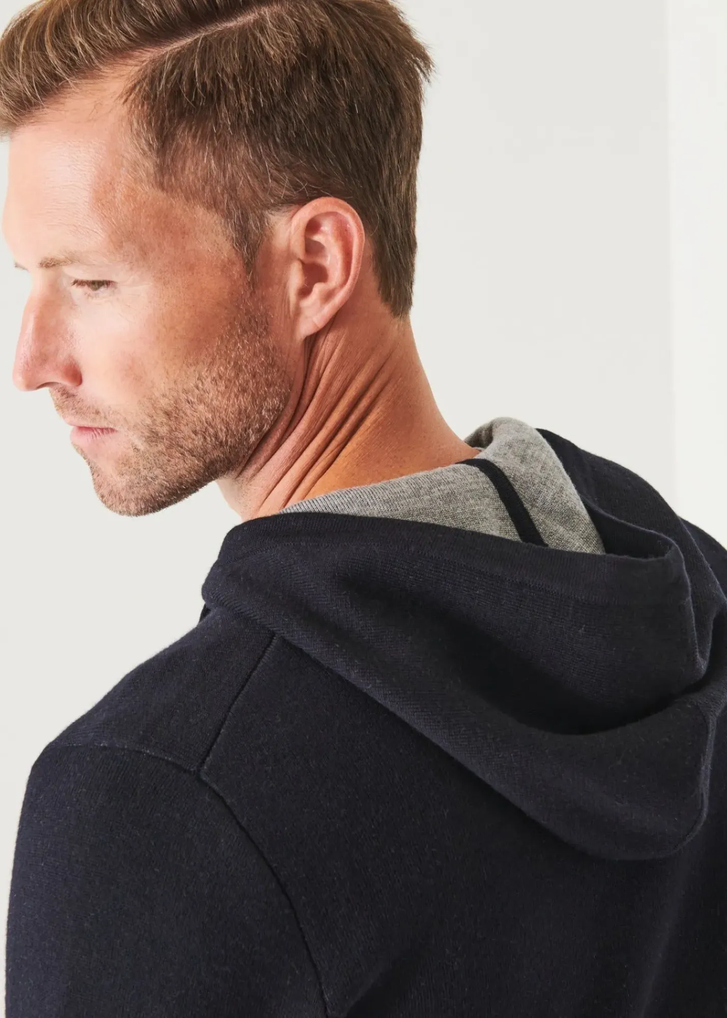 PATRICK ASSARAF Double Face Zip-Up Hoodie|Men Knitwear