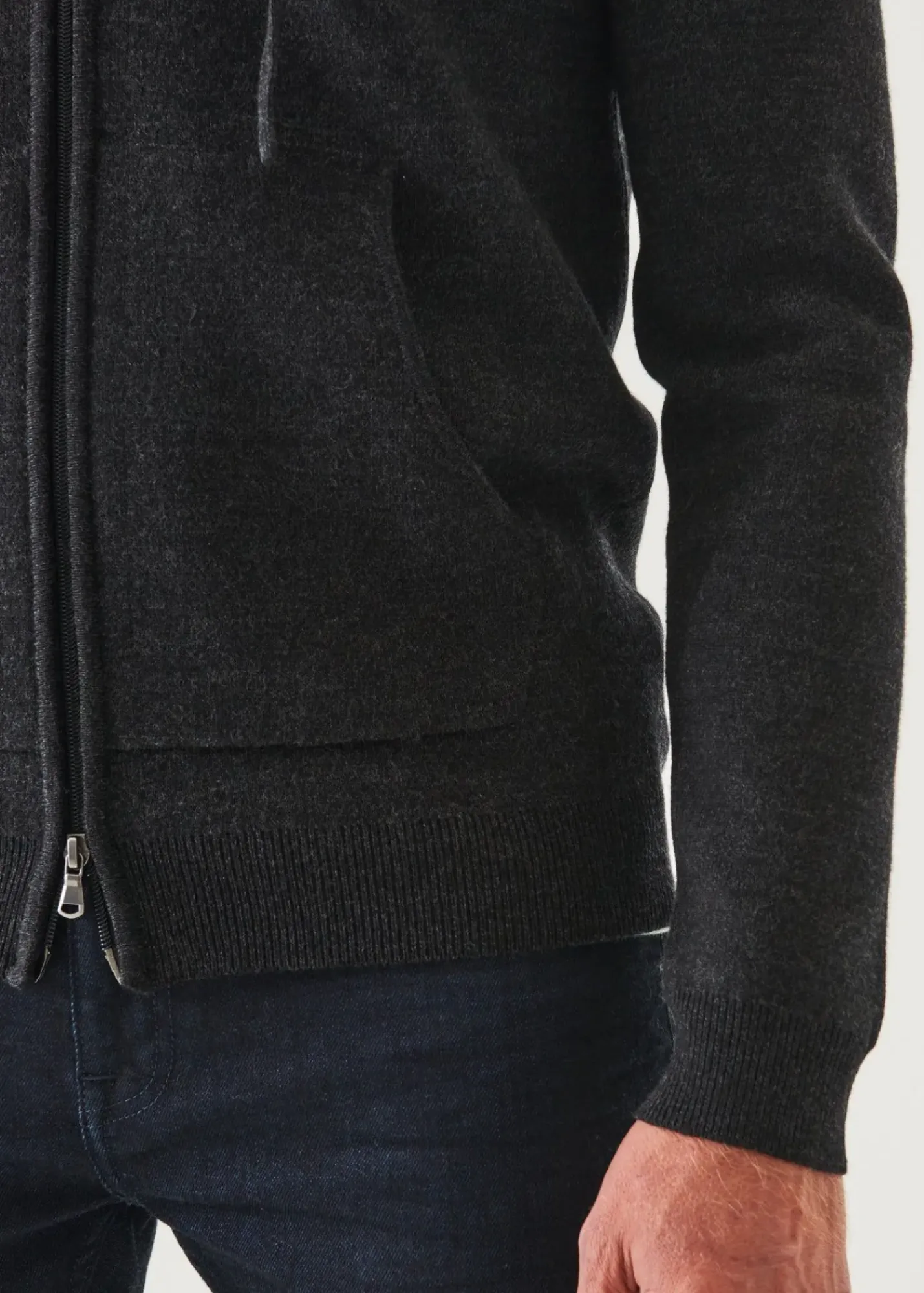 PATRICK ASSARAF Double Face Zip-Up Hoodie|Men Knitwear