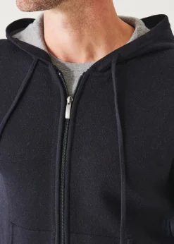 PATRICK ASSARAF Double Face Zip-Up Hoodie|Men Knitwear