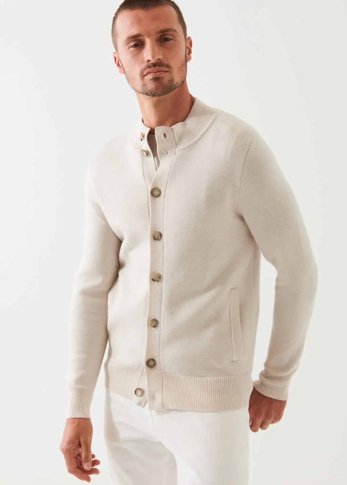 PATRICK ASSARAF Double-Face Button Cardigan|Men Knitwear