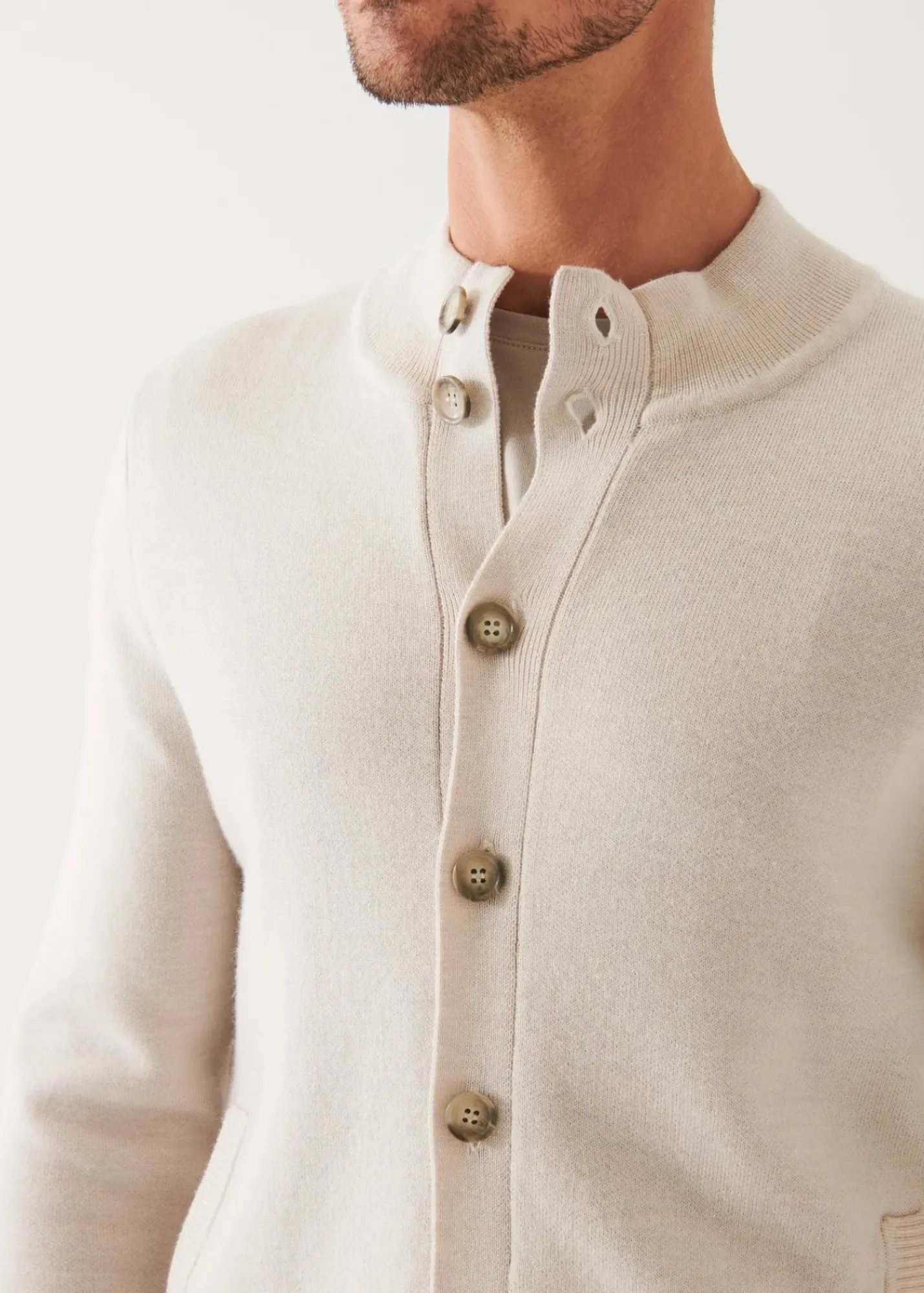PATRICK ASSARAF Double-Face Button Cardigan|Men Knitwear