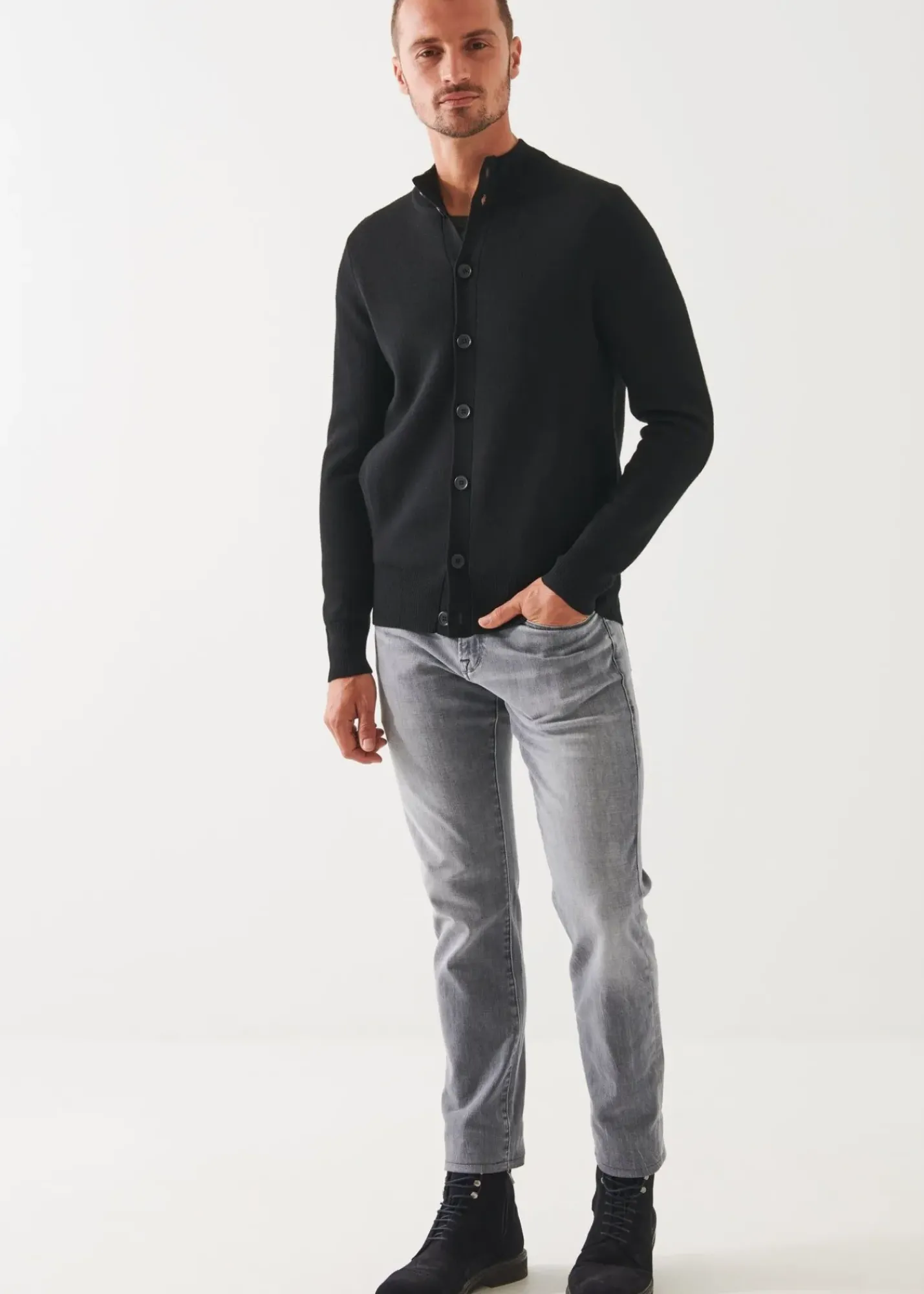 PATRICK ASSARAF Double-Face Button Cardigan|Men Knitwear