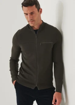 PATRICK ASSARAF Double-Face Full Zip|Men Knitwear
