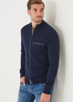 PATRICK ASSARAF Double-Face Full Zip|Men Knitwear