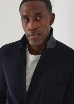 PATRICK ASSARAF Double-Face Half-Milano Stitch Sweater Jacket|Men Blazers