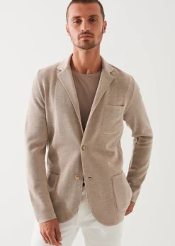 PATRICK ASSARAF Double-Face Half-Milano Stitch Sweater Jacket|Men Blazers