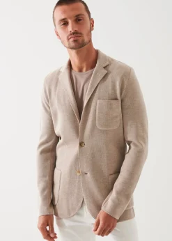 PATRICK ASSARAF Double-Face Half-Milano Stitch Sweater Jacket|Men Blazers