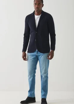 PATRICK ASSARAF Double-Face Half-Milano Stitch Sweater Jacket|Men Blazers