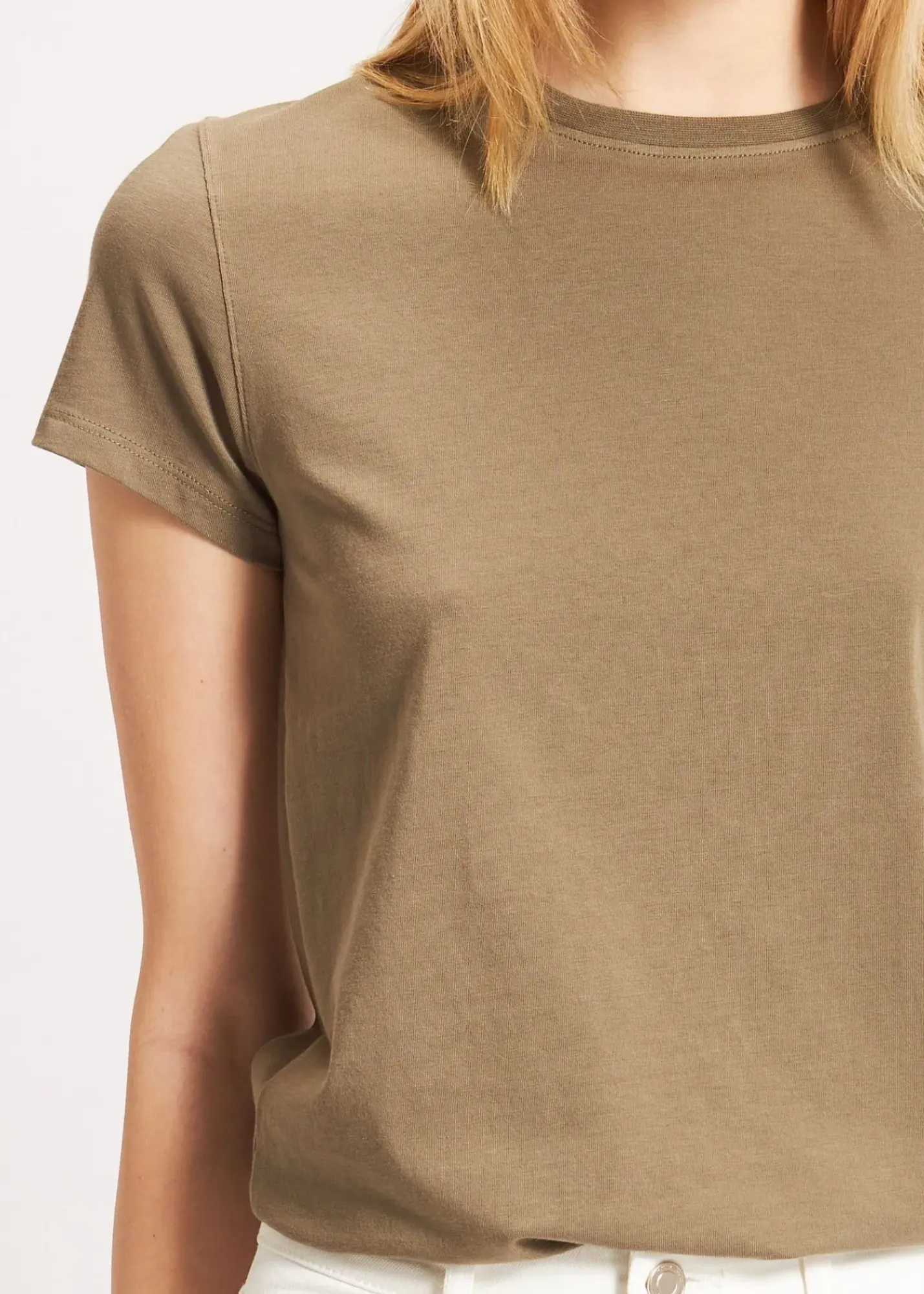 PATRICK ASSARAF Enzyme Wash Lightweight Pima Cotton V-Neck|Women T-Shirts