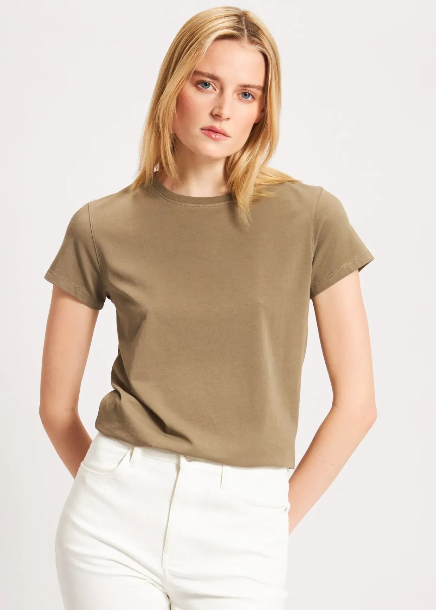 PATRICK ASSARAF Enzyme Wash Lightweight Pima Cotton V-Neck|Women T-Shirts