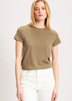 PATRICK ASSARAF Enzyme Wash Lightweight Pima Cotton V-Neck|Women T-Shirts