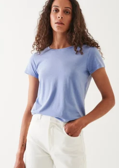 PATRICK ASSARAF Enzyme Wash Lightweight Pima Cotton T-Shirt|Women T-Shirts