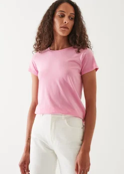 PATRICK ASSARAF Enzyme Wash Lightweight Pima Cotton T-Shirt|Women T-Shirts