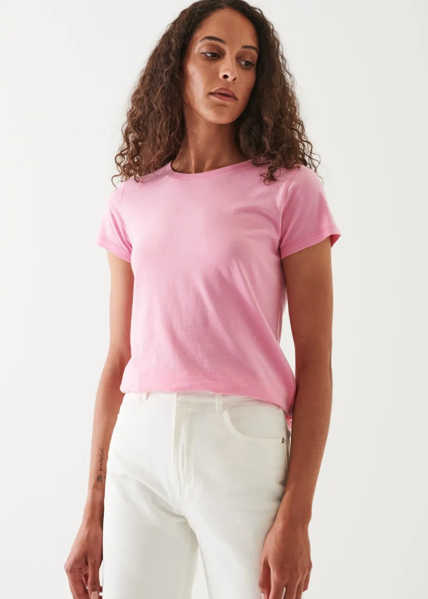 PATRICK ASSARAF Enzyme Wash Lightweight Pima Cotton T-Shirt|Women T-Shirts