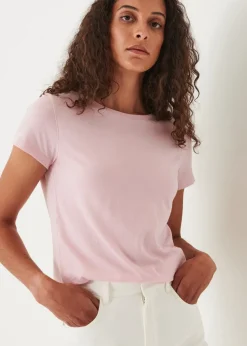 PATRICK ASSARAF Enzyme Wash Lightweight Pima Cotton T-Shirt|Women T-Shirts