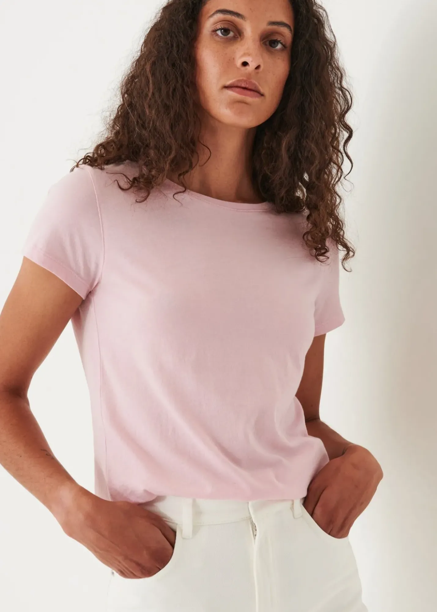 PATRICK ASSARAF Enzyme Wash Lightweight Pima Cotton T-Shirt|Women T-Shirts