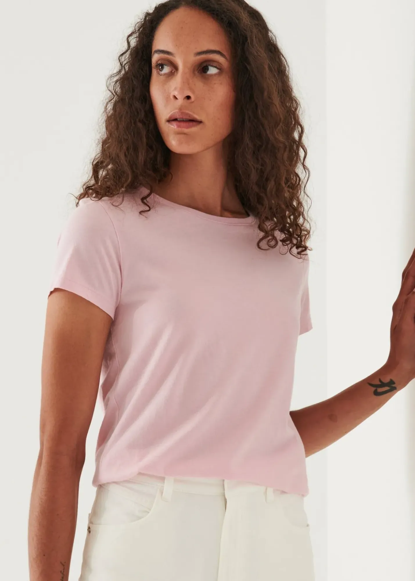 PATRICK ASSARAF Enzyme Wash Lightweight Pima Cotton T-Shirt|Women T-Shirts