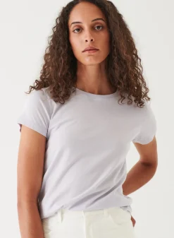 PATRICK ASSARAF Enzyme Wash Lightweight Pima Cotton T-Shirt|Women T-Shirts