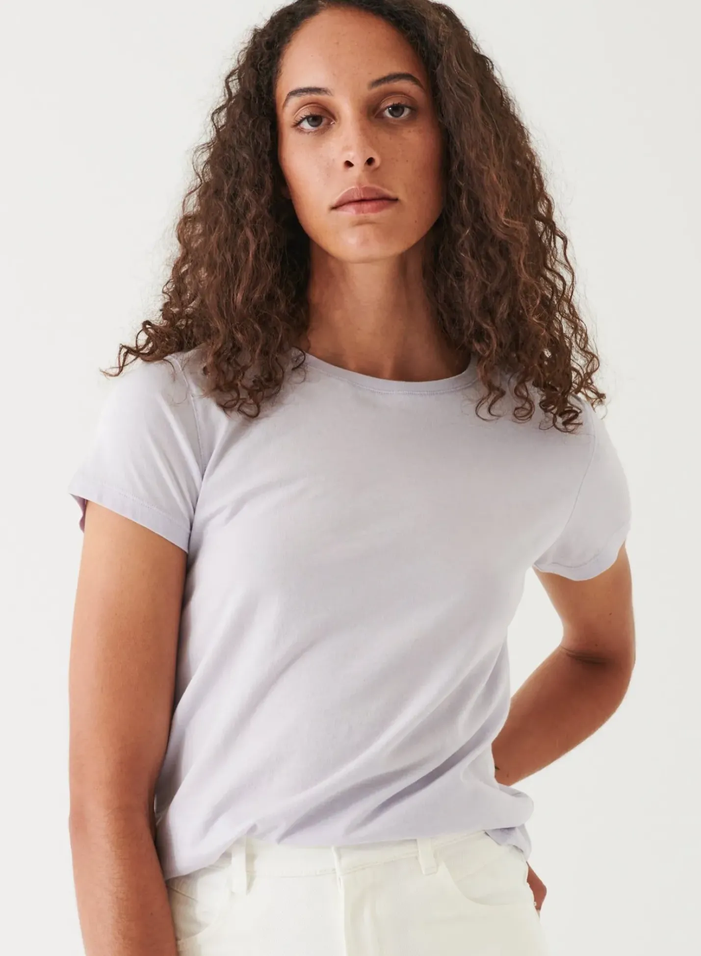 PATRICK ASSARAF Enzyme Wash Lightweight Pima Cotton T-Shirt|Women T-Shirts
