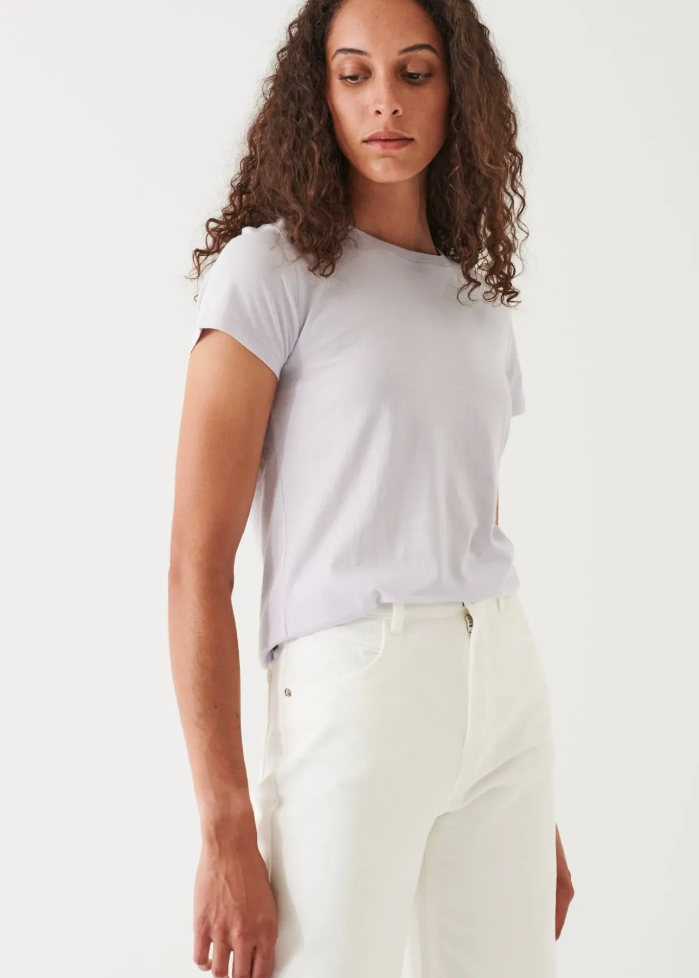 PATRICK ASSARAF Enzyme Wash Lightweight Pima Cotton T-Shirt|Women T-Shirts