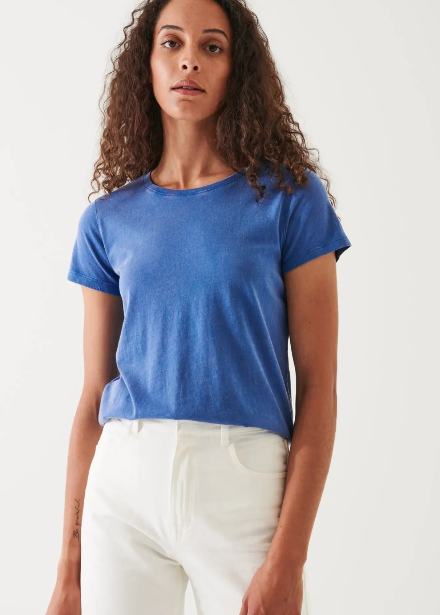 PATRICK ASSARAF Enzyme Wash Lightweight Pima Cotton T-Shirt|Women T-Shirts