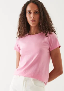 PATRICK ASSARAF Enzyme Wash Lightweight Pima Cotton T-Shirt|Women T-Shirts