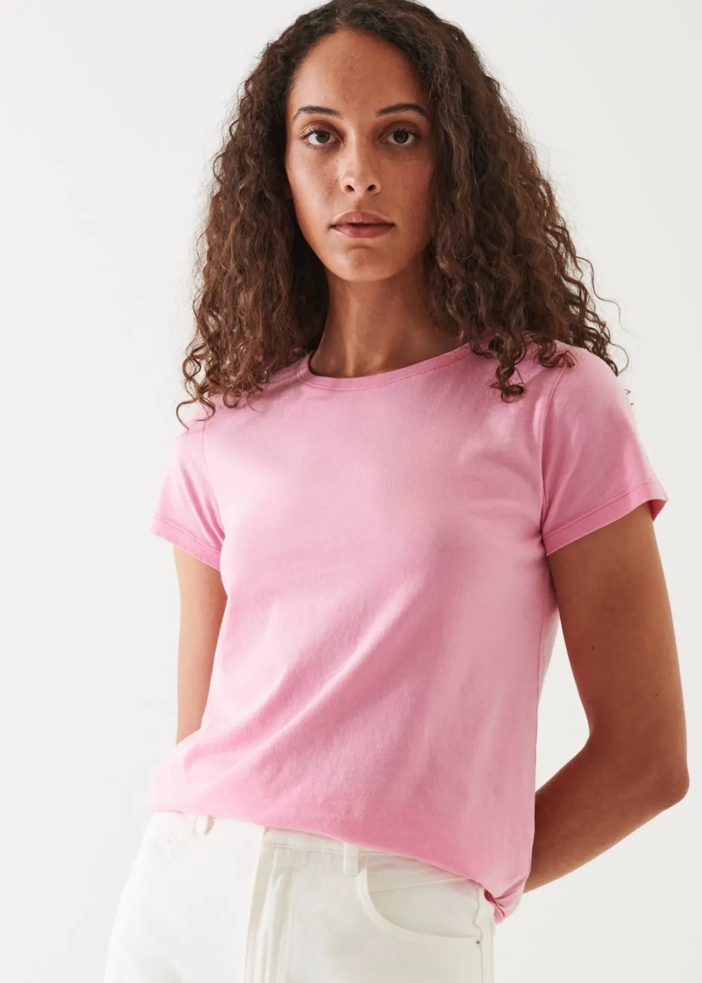 PATRICK ASSARAF Enzyme Wash Lightweight Pima Cotton T-Shirt|Women T-Shirts