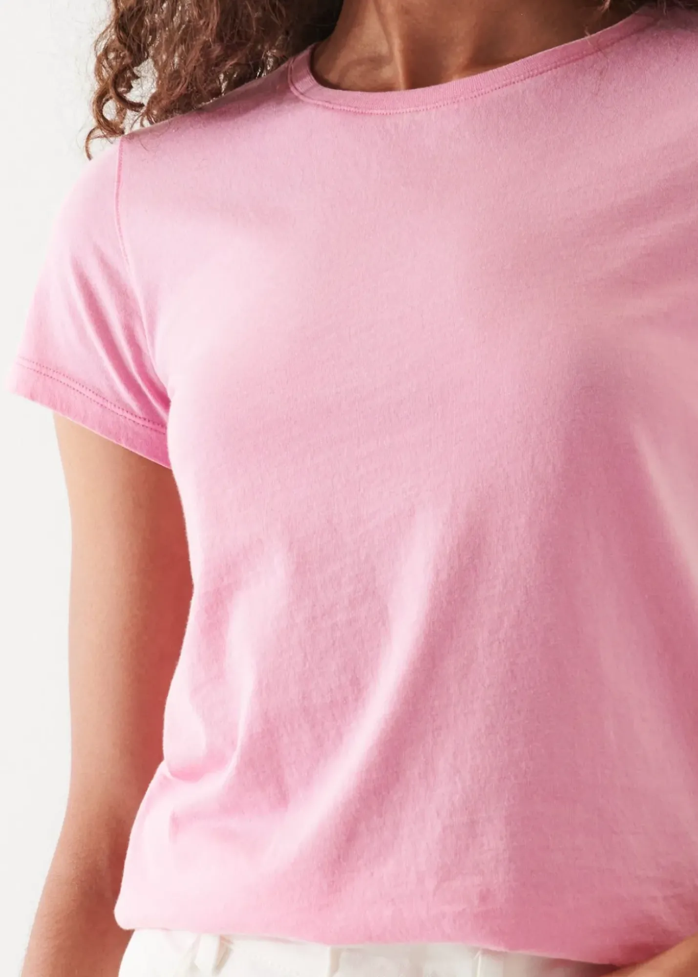 PATRICK ASSARAF Enzyme Wash Lightweight Pima Cotton T-Shirt|Women T-Shirts