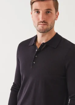 PATRICK ASSARAF Extra-Fine Merino Button Polo|Men Knitwear