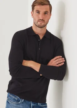 PATRICK ASSARAF Extra-Fine Merino Button Polo|Men Knitwear