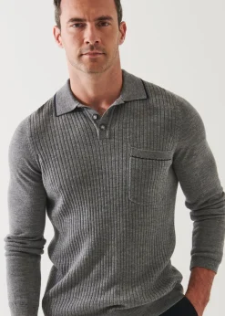 PATRICK ASSARAF Extra-Fine Merino Button Polo|Men Knitwear