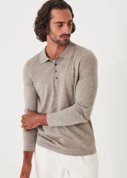 PATRICK ASSARAF Extra-Fine Merino Button Polo|Men Knitwear