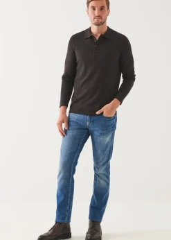 PATRICK ASSARAF Extra-Fine Merino Button Polo|Men Knitwear