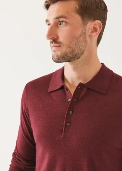 PATRICK ASSARAF Extra-Fine Merino Button Polo|Men Knitwear