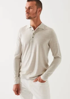 PATRICK ASSARAF Extra-Fine Merino Button Polo|Men Knitwear