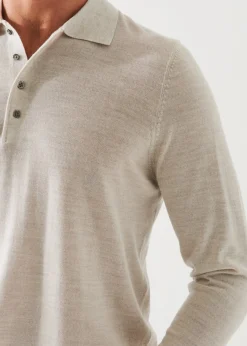 PATRICK ASSARAF Extra-Fine Merino Button Polo|Men Knitwear