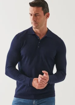 PATRICK ASSARAF Extra-Fine Merino Button Polo|Men Knitwear