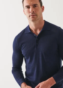 PATRICK ASSARAF Extra-Fine Merino Button Polo|Men Knitwear