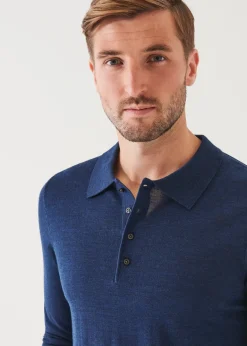 PATRICK ASSARAF Extra-Fine Merino Button Polo|Men Knitwear