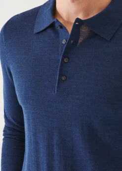 PATRICK ASSARAF Extra-Fine Merino Button Polo|Men Knitwear