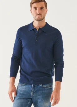 PATRICK ASSARAF Extra-Fine Merino Button Polo|Men Knitwear